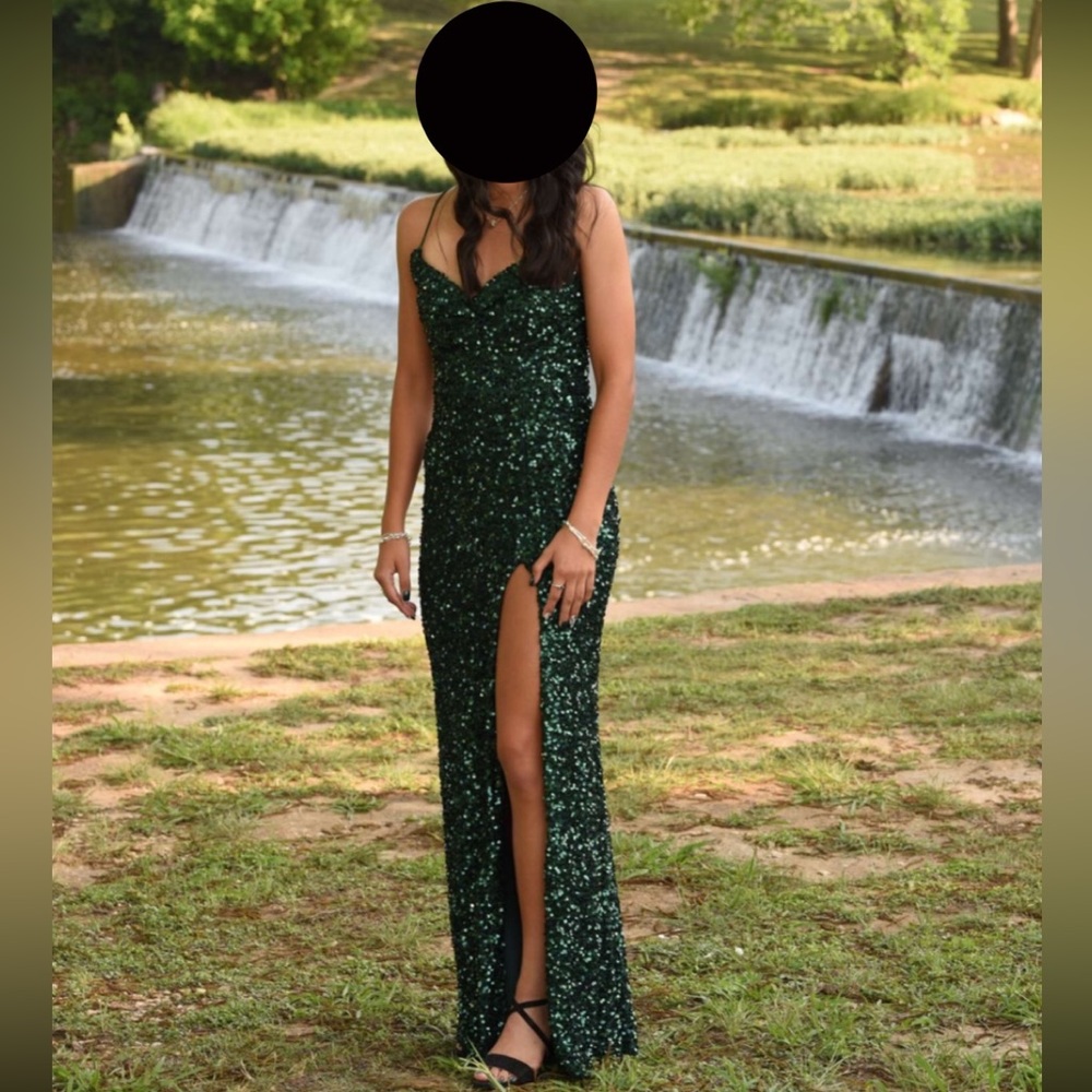 Green Sequin Prom Dress